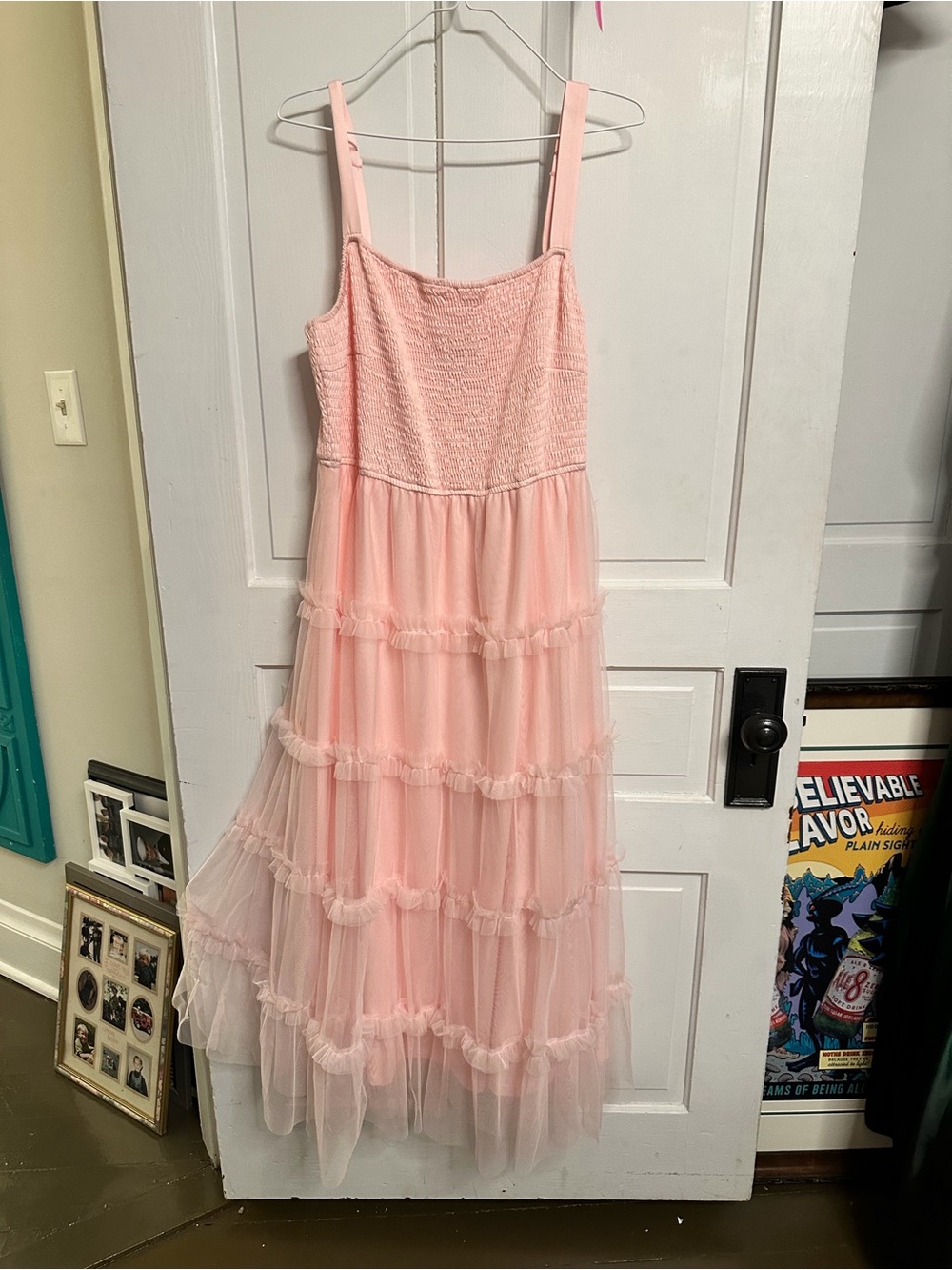 Source Unknown Pink Tiered Tulle Dress